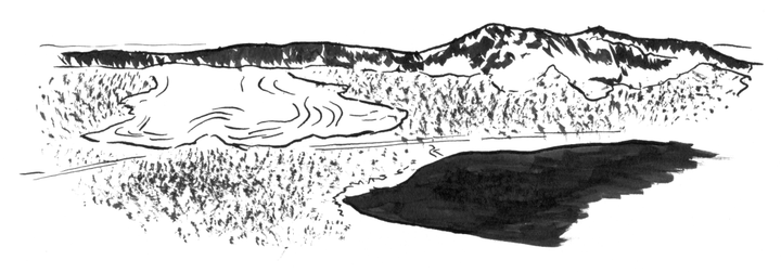 Paulina Peak, Newberry Volcano, as seen from the northwest